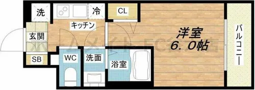 エステムコート心斎橋central【9階】の間取り