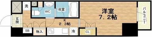 エスリードコート堺筋本町【9階】の間取り