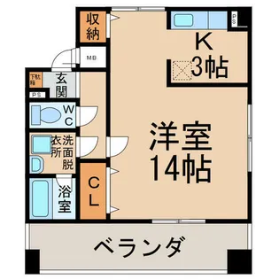 グランディアF中央【3階】の間取り