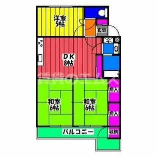 エメラルドマンション東那珂【409号室】の間取り