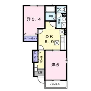 高丘リバーサイド【1階】の間取り