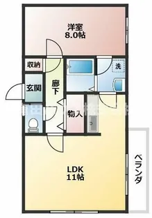 ル・モンド吉備【1-F号室】の間取り