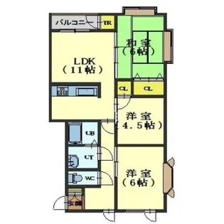 サンライズハイツNo.1【1階】の間取り