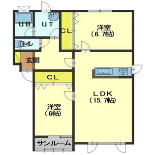 ロイヤルハイツⅠ【2階】の間取り