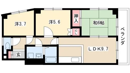 エスポワール八田【3階】の間取り