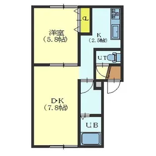 レモンハイツ山の手【1階】の間取り