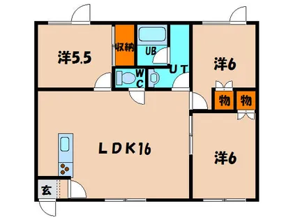 北海道北斗市七重浜2丁目【アパート】の間取り
