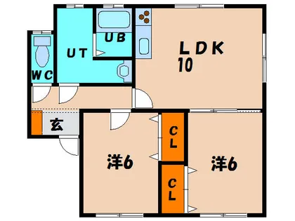 ノーブルエイスミク【2号室】の間取り