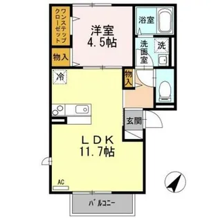 ル・シエル・エトワールⅠ【2階】の間取り