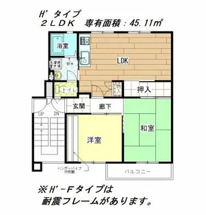 公社賃貸SMALIO 香里三井C【109-107号室】の間取り