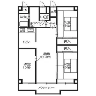 グロリアハイツ若松【107号室】の間取り
