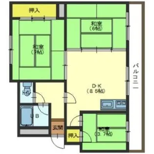 幸マンション【302号室】の間取り