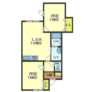 北海道函館市中道2丁目【アパート】の間取り