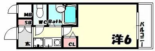 エスリード三宮第3【10階】の間取り