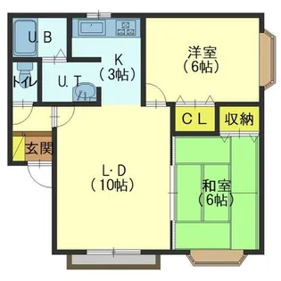 サンビレッジ大倉【102号室】の間取り