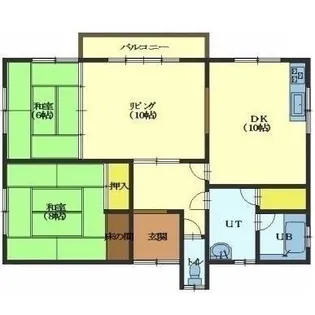 七飯町本町一棟二戸【2階】の間取り