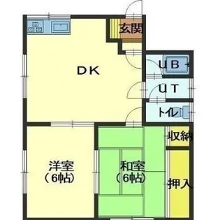 入舟町1棟2戸【1F号室】の間取り