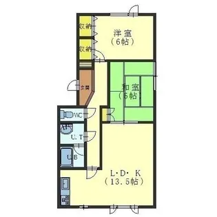 北海道函館市湯川町1丁目【マンション】の間取り