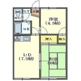 メゾン山の手【1階】の間取り
