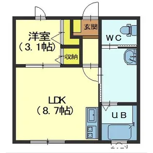 すみやす荘【202号室】の間取り