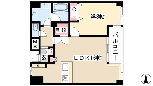 グラン・アベニュー 栄【1313号室】の間取り