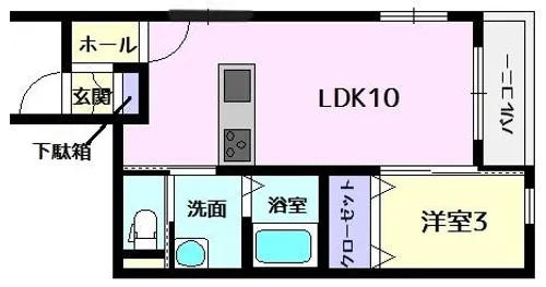ドルチェ・ヴィータ柳川E【1階】の間取り
