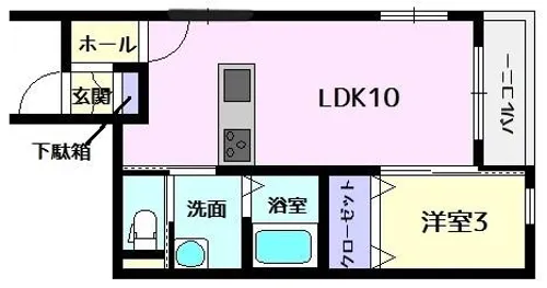 ドルチェ・ヴィータ柳川E【1階】の間取り