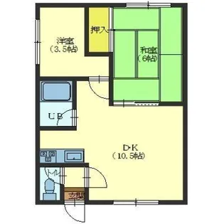 リストワール函館弁天【1階】の間取り