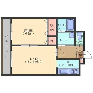 ボヌール中道参番館【3階】の間取り