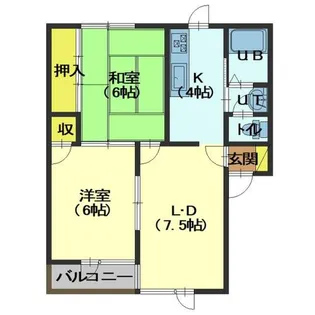 カーサ湯の浜Ⅰ【2階】の間取り