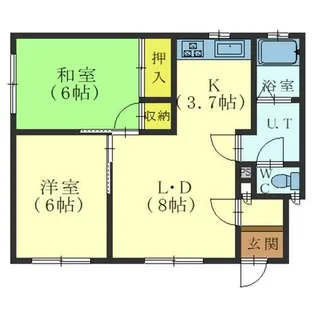ハイツヒヨシ【2F号室】の間取り