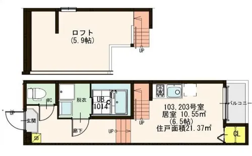 FLOURISH CLUB【203号室】の間取り