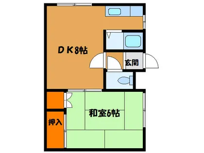 リヴェール美原B【2階】の間取り