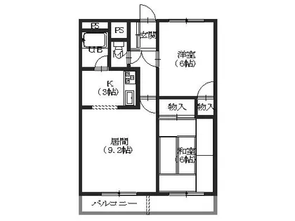ガーデンパレス五稜郭【3階】の間取り