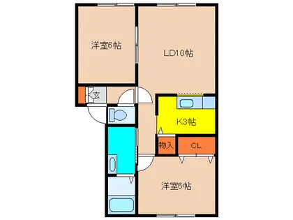 北海道北斗市追分3丁目【アパート】の間取り