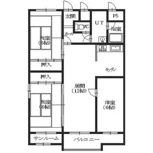 グロリアハイツ若松【303号室】の間取り