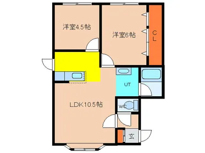 北海道函館市亀田港町【アパート】の間取り