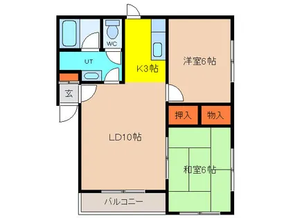 パンシオン美原【1階】の間取り