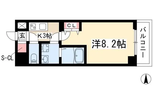 レジデンスSUN.K【7階】の間取り