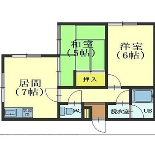 ハイブローム富岡【F号室】の間取り