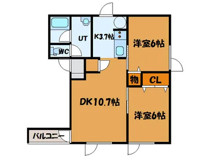 北海道亀田郡七飯町鳴川2丁目【アパート】の間取り