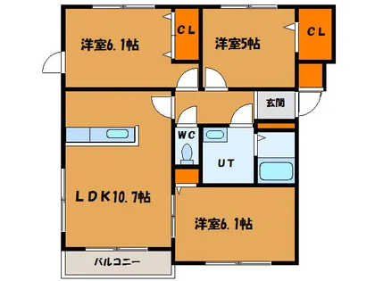 ジェルメ海岸町【3階】の間取り