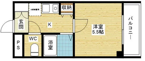 中市マンション【2階】の間取り