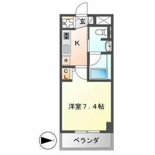 カーサビアンカ黒川【5階】の間取り