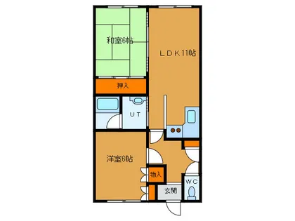 北海道函館市的場町【アパート】の間取り