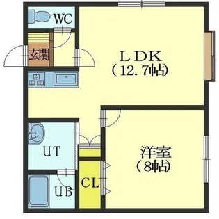 ラ・プラージュB棟【101号室】の間取り