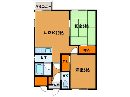 白石アパート【1階】の間取り