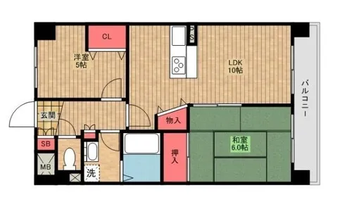 ベイタウン市岡【304号室】の間取り