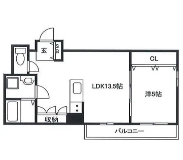 ペルル学園通り【202号室】の間取り