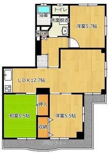シャトー鈴村【101号室】の間取り